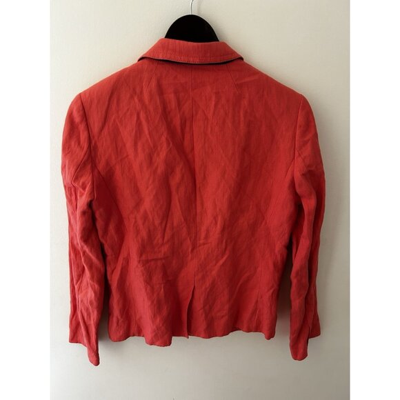 J.Crew Women’s Schoolboy Blazer Size 6 Red Linen Jacket Preppy Classic Twee Mod - Picture 3 of 5